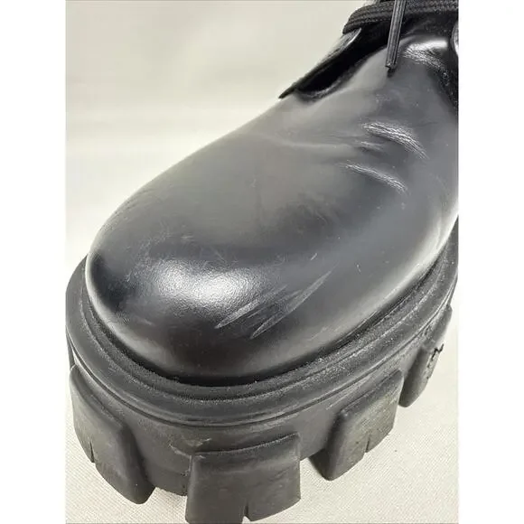 Prada Lug Sole Leather combat Boots Size 38